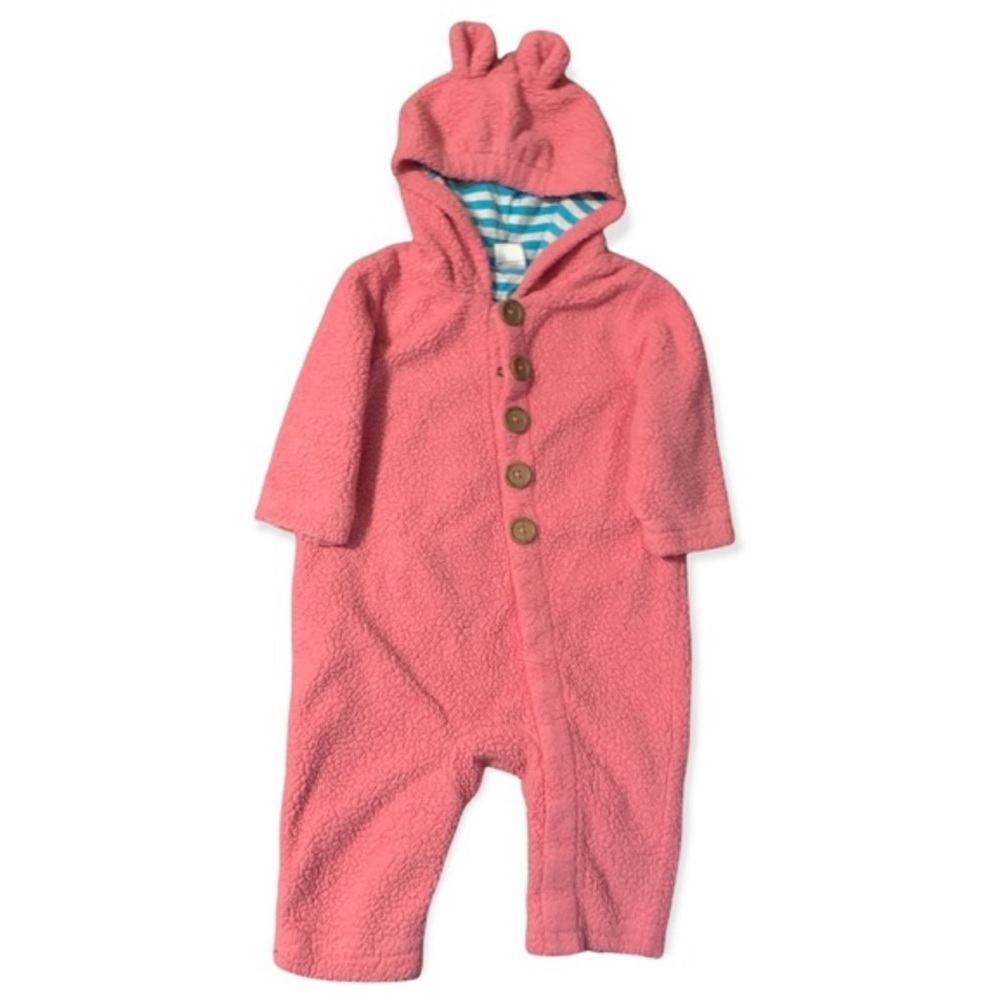 Hanna Andersson Hooded fleece Romper 3-6M